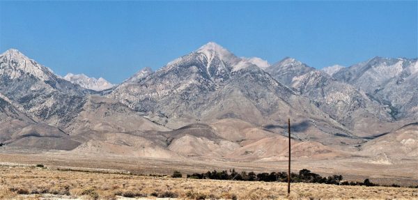 Photo of Kearsarge Peak rising west from Independence, California